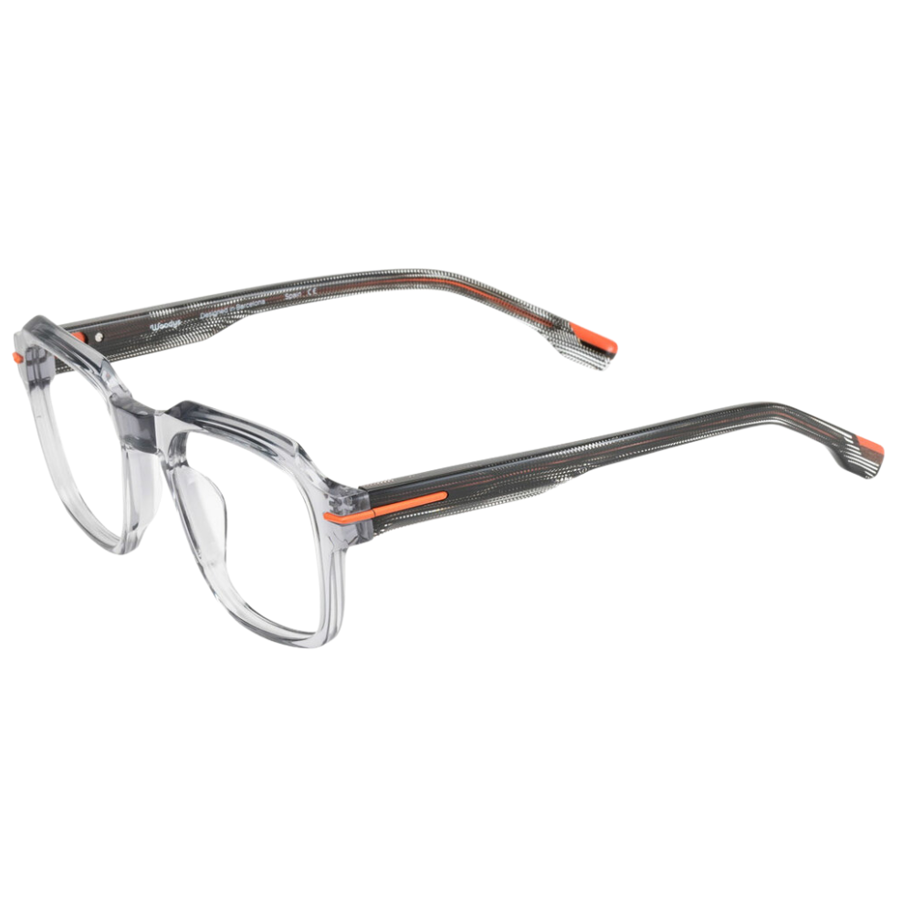 WOODYS Eliot 03 prescription glasses side view - square acetate frames with signature wooden temple tips
