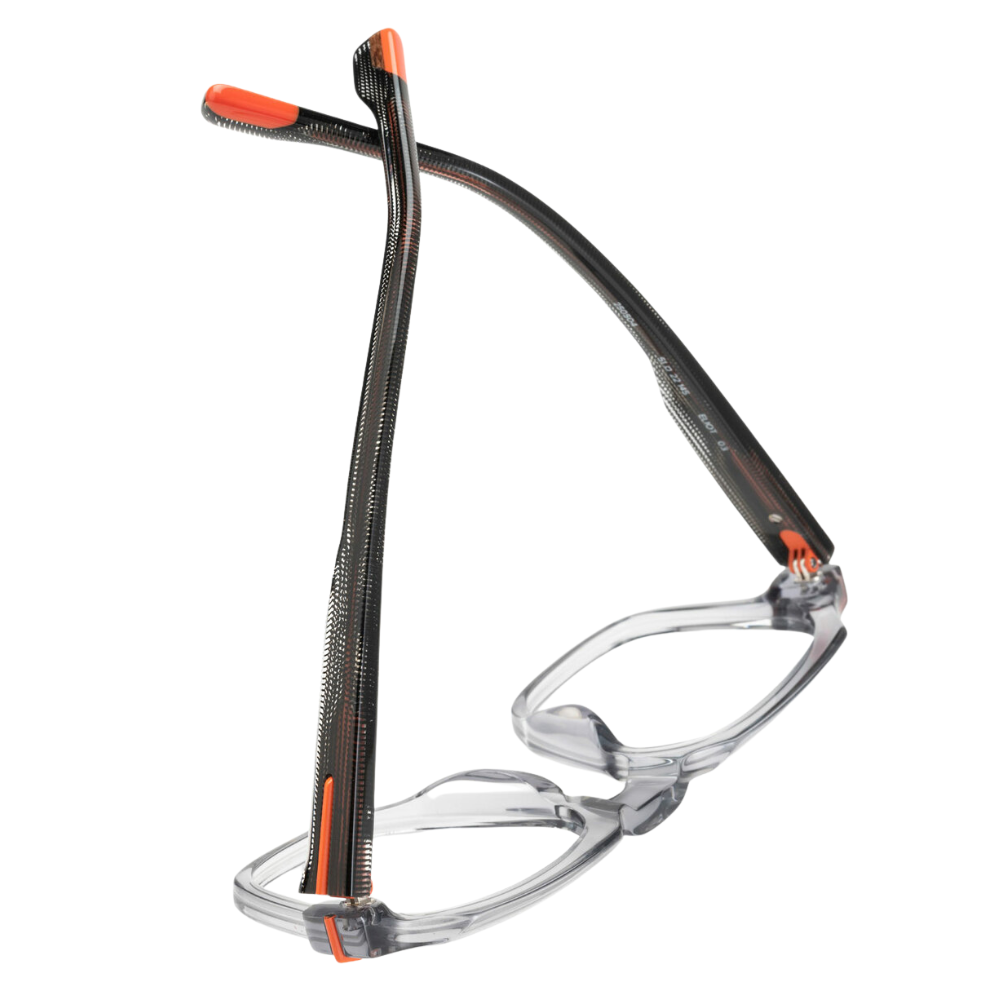 WOODYS Eliot 03 eyewear milled front detail - innovative surface texture and geometric precision close-up
