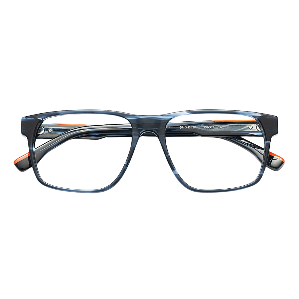 WOODYS Piaget 02 eyeglasses front view - large square frames with soft corners in laminated acetate
