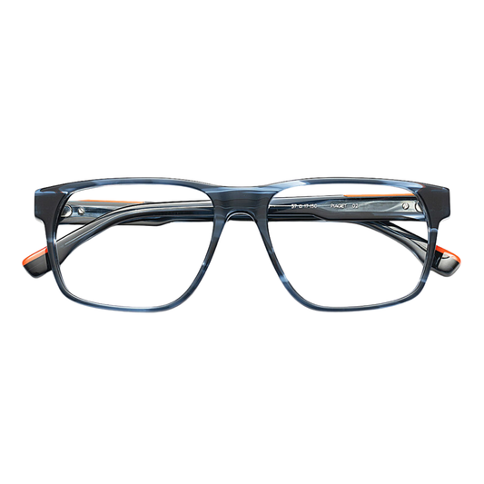 WOODYS Piaget 02 eyeglasses front view - large square frames with soft corners in laminated acetate
