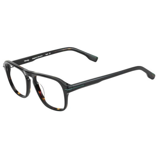 WOODYS Ludwig 01 prescription glasses side view - butterfly frames with signature wooden temple tips
