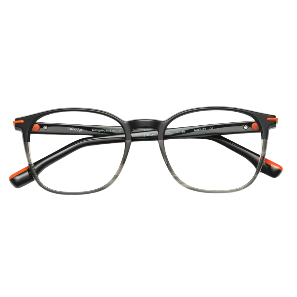 WOODYS August 01 eyeglasses front view - softly rectangular oval frames in Italian acetate
