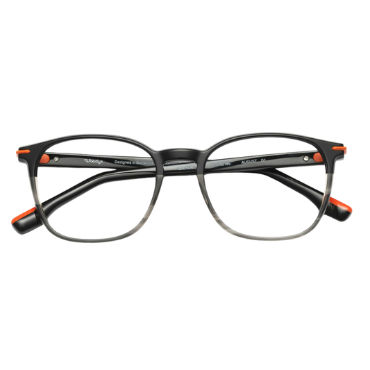 WOODYS August 01 eyeglasses front view - softly rectangular oval frames in Italian acetate
