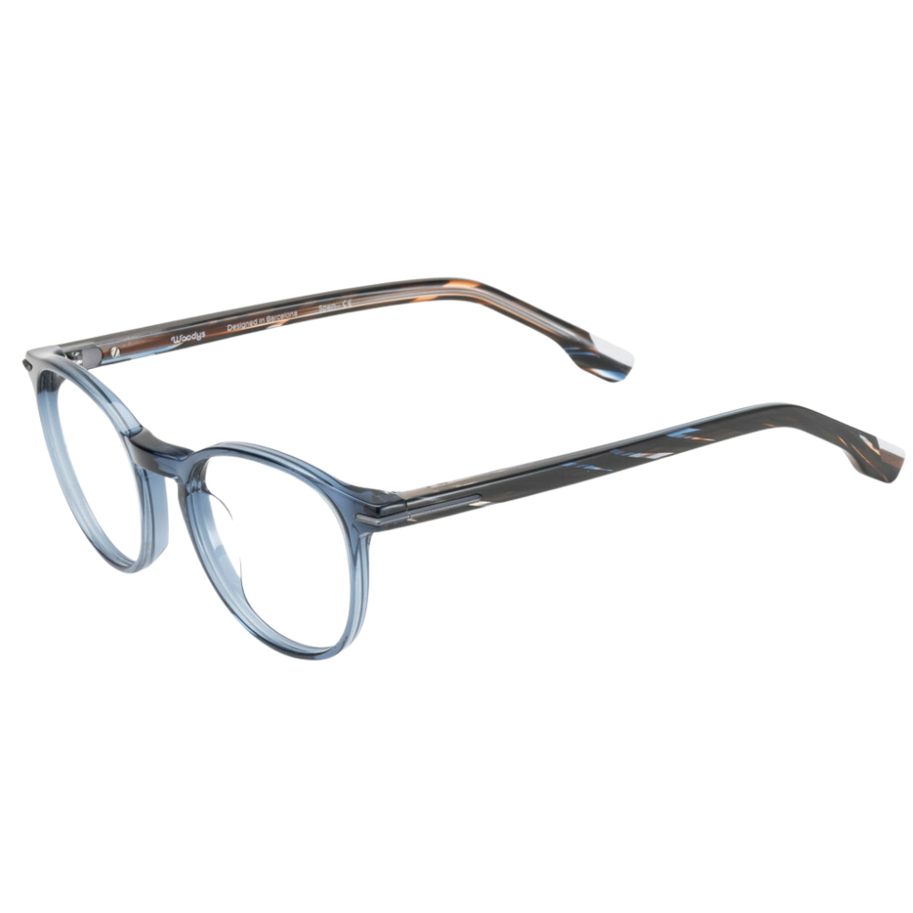 WOODYS Mir 03 PETIT prescription glasses side view - refined pantos frames with slim temples and wood inlay

