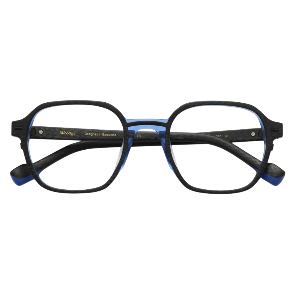 WOODYS Ernest 01 eyeglasses front view - combined metal and Italian acetate square frames lightweight design
