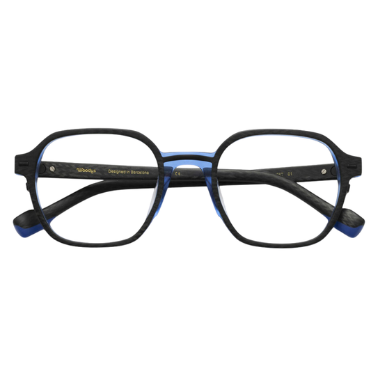 WOODYS Ernest 01 eyeglasses front view - combined metal and Italian acetate square frames lightweight design
