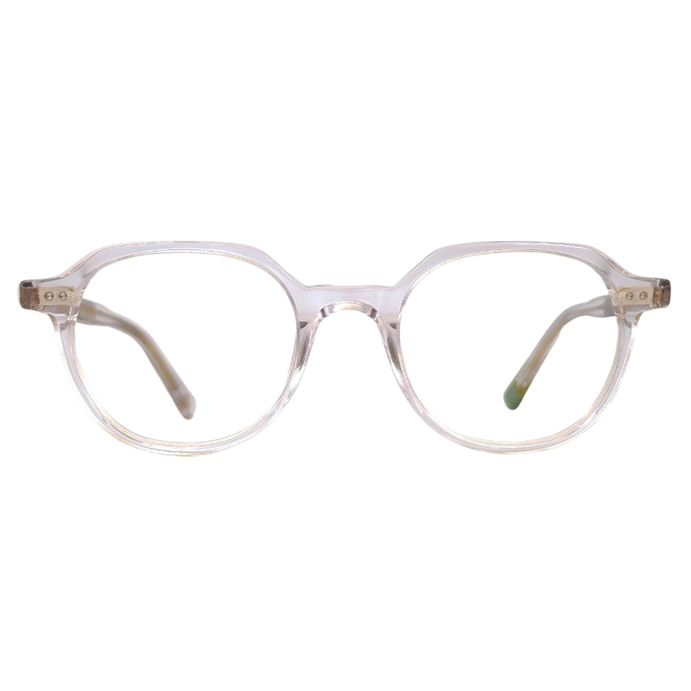 EROS eyeglasses by Marjo Design Lab front view - rounded square acetate frames with subtle keyhole bridge
