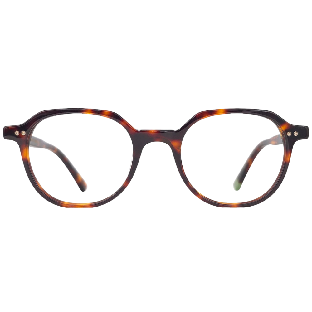 EROS C3 eyeglasses by Marjo Design Lab front view - rounded square acetate frames with subtle keyhole bridge
