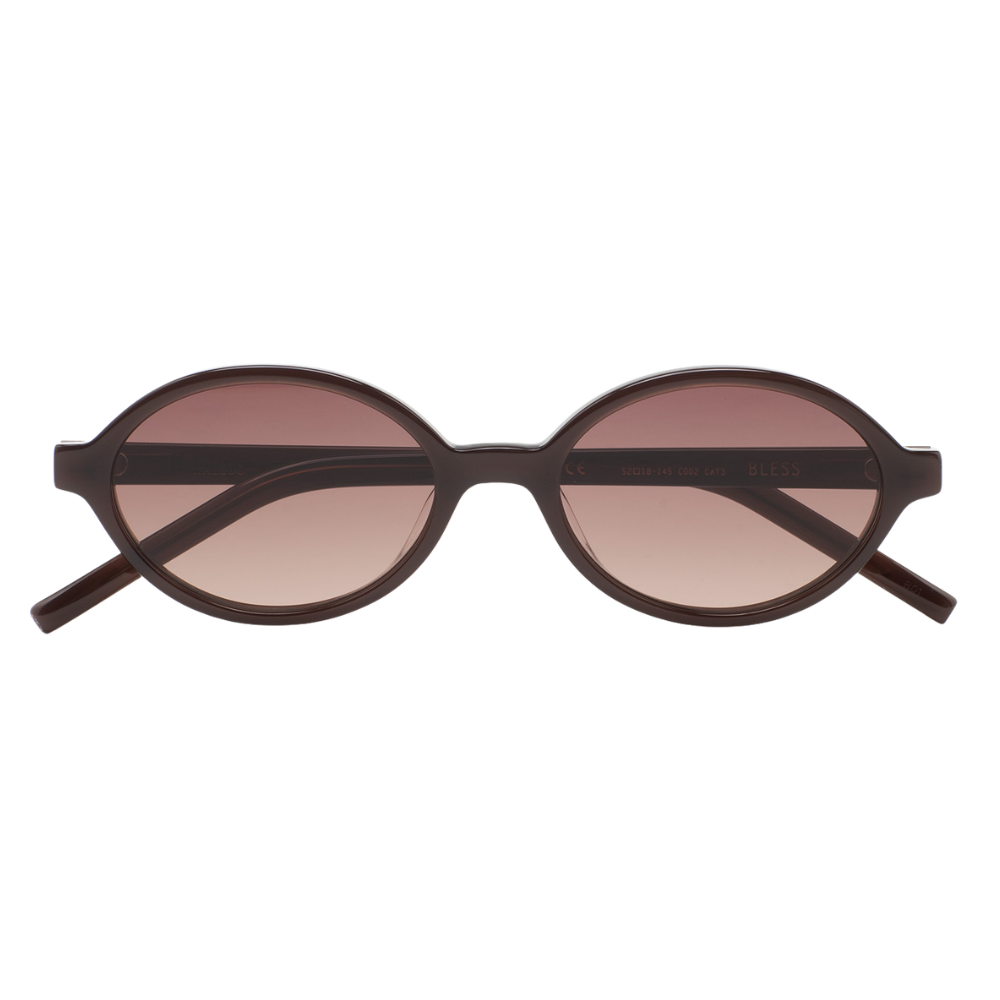 KALEOS Bless sunglasses front view - handmade oval acetate frames for women with UV protection
