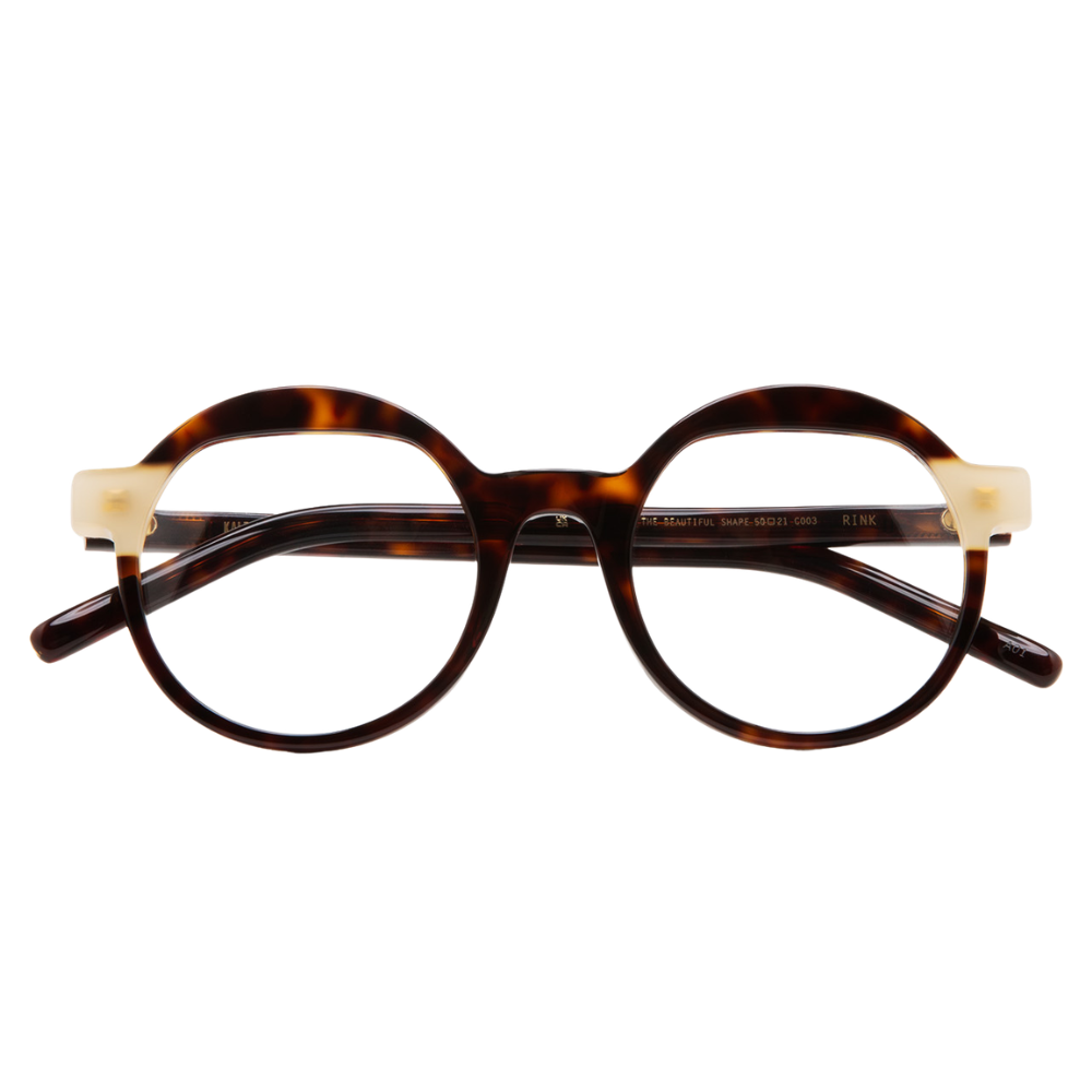 KALEOS Rink Brown women's eyeglasses - round tortoiseshell acetate prescription frames
