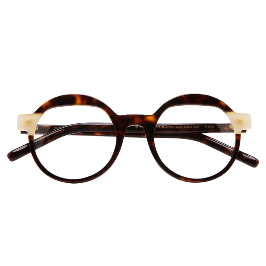 KALEOS Rink Brown women's eyeglasses - round tortoiseshell acetate prescription frames
