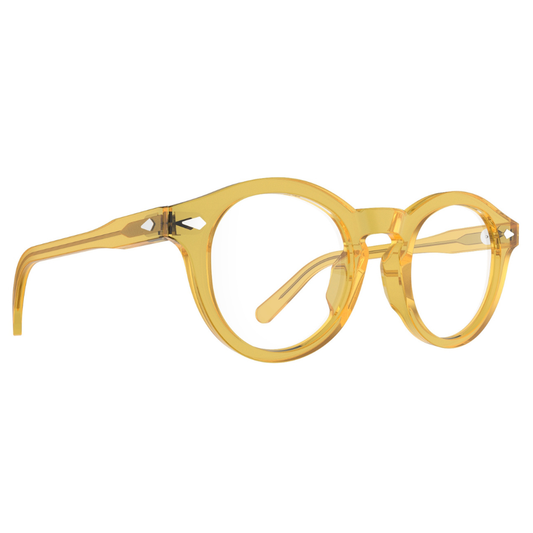 Original Vintage Procida prescription glasses side view - round frames with bold yellow color
