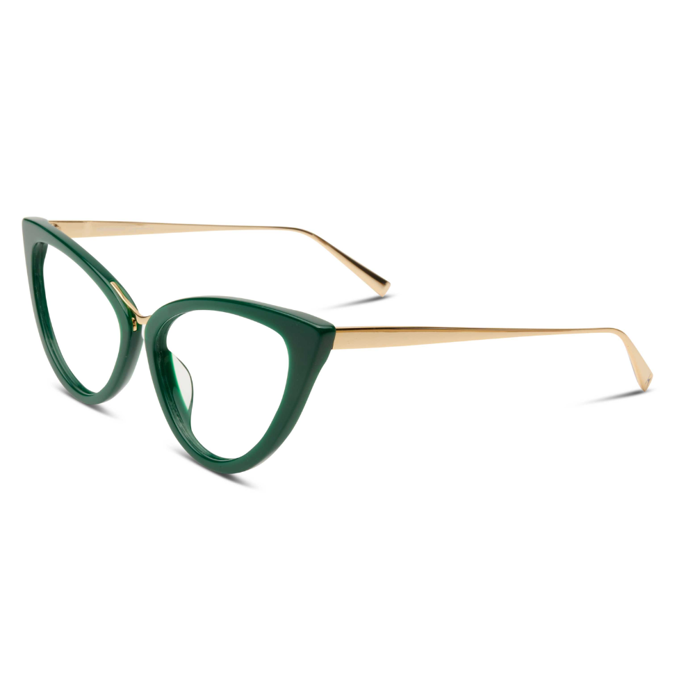 KREUZBERGKINDER Luna 2.0 prescription glasses - side view showing gold steel temples
