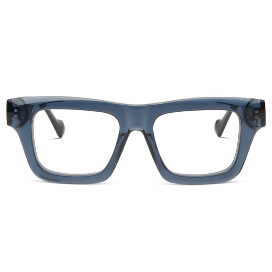 KREUZBERGKINDER Dirk women's eyeglasses - square crystal blue grey acetate prescription frames
