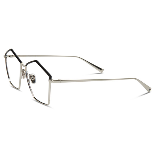 KREUZBERGKINDER Star prescription glasses - side view showing silver black steel design
