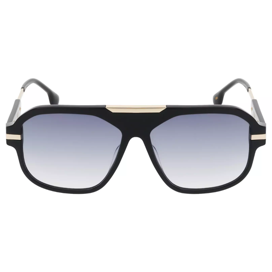 EKKIU KT22607A sunglasses - polarized gradient grey lenses black and gold frame
