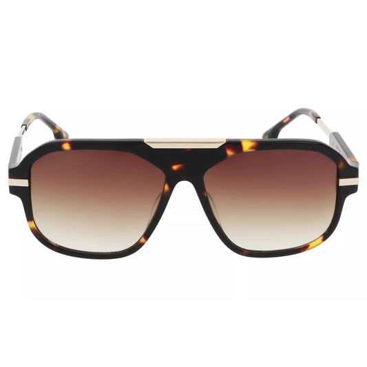 EKKIU KT22607B sunglasses - polarized gradient chocolate lenses havana demi gold frame
