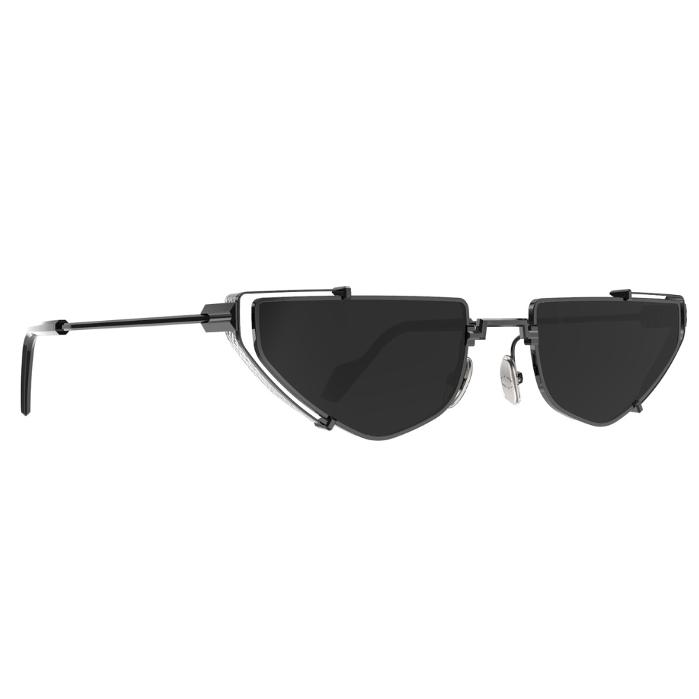 Original Vintage Sunglasses Twenties TW03 - black steel frame 70% smoke grey lenses
