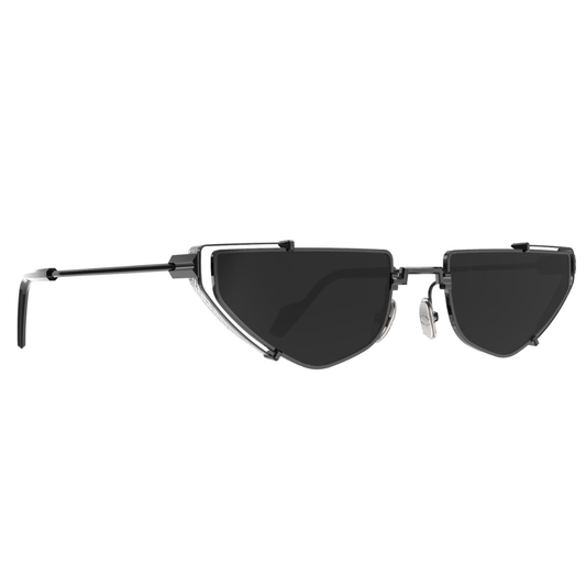 Original Vintage Sunglasses Twenties TW03 - black steel frame 70% smoke grey lenses
