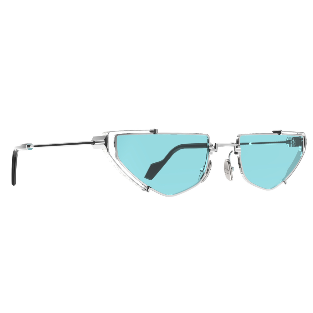 Original Vintage Sunglasses Twenties TW03 - silver steel frame 15% light blue lenses
