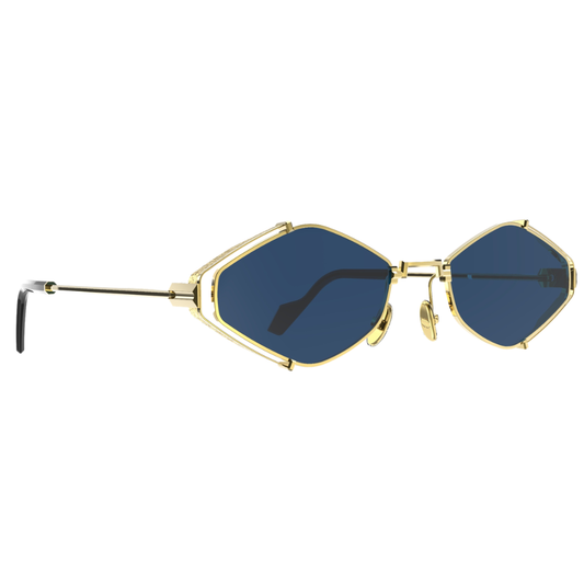 Original Vintage Sunglasses Twenties TW01 - gold steel frame midnight blue lenses
