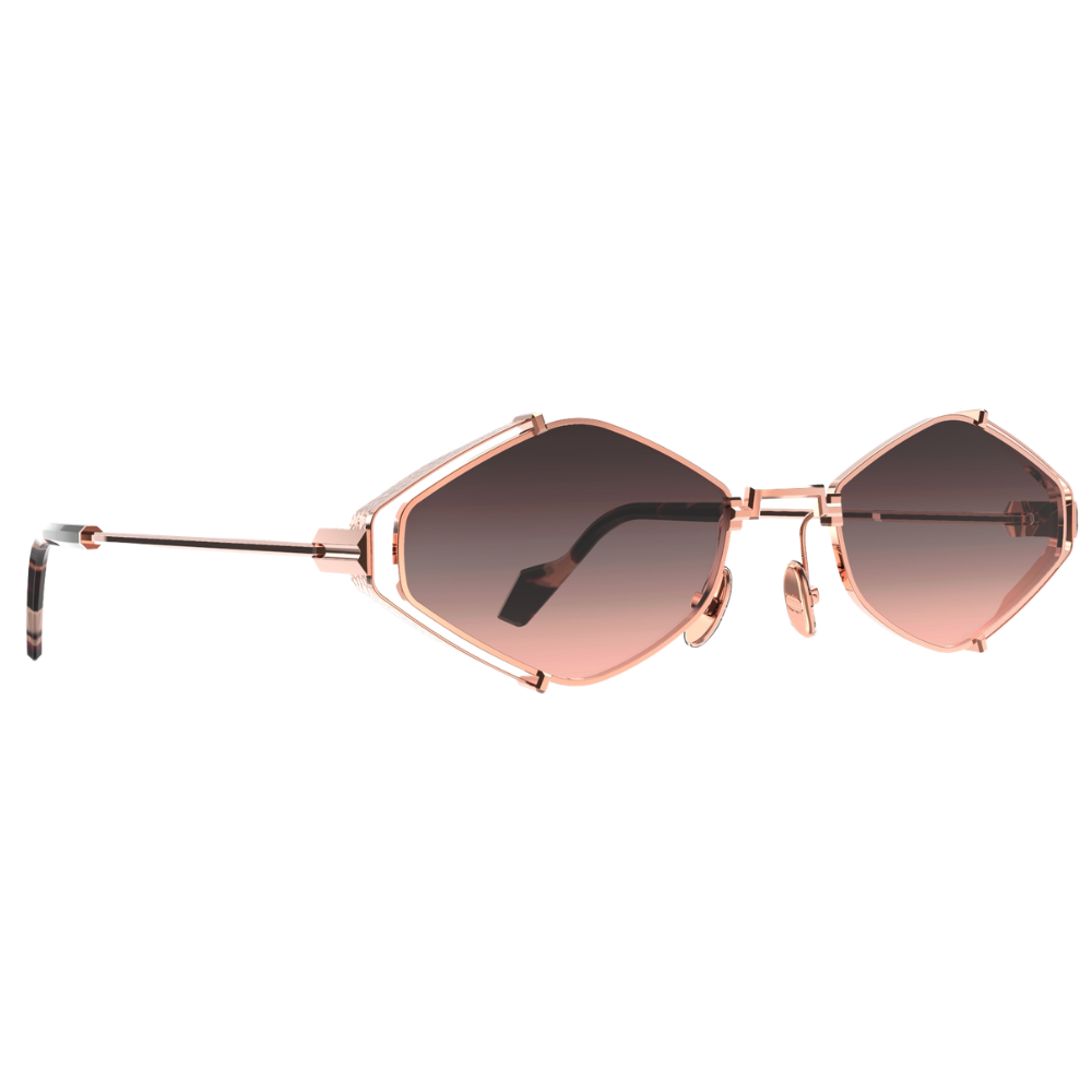 Original Vintage Sunglasses Twenties TW01 - rose gold steel frame smoke to peach gradient lenses
