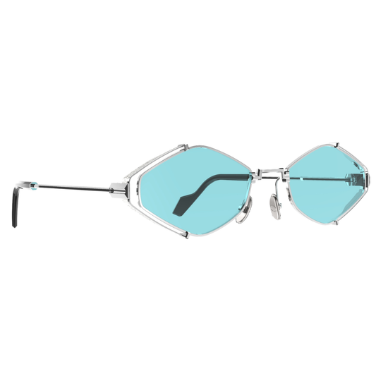 Original Vintage Sunglasses TW01 - silver steel frame 15% light blue lenses
