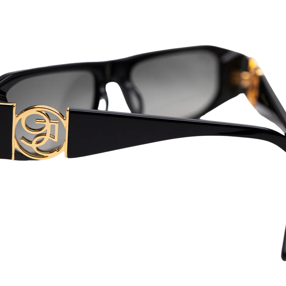 9FIVE Novem Black & Gold – 24k gold-plated metal accents and triple-polished Italian acetate detail
