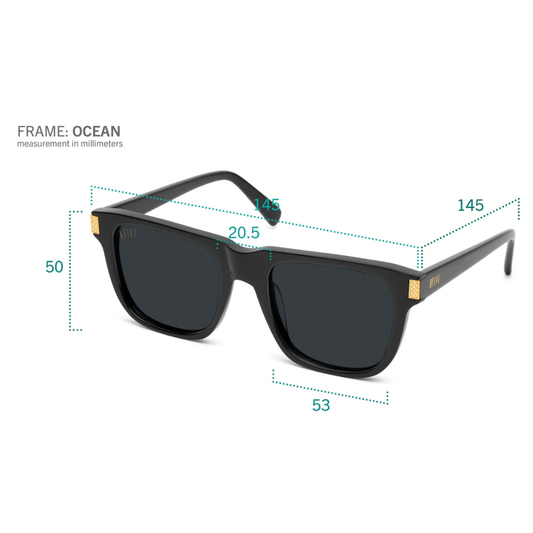 9FIVE-OCEAN BLACK & GOLD SUNGLASSES