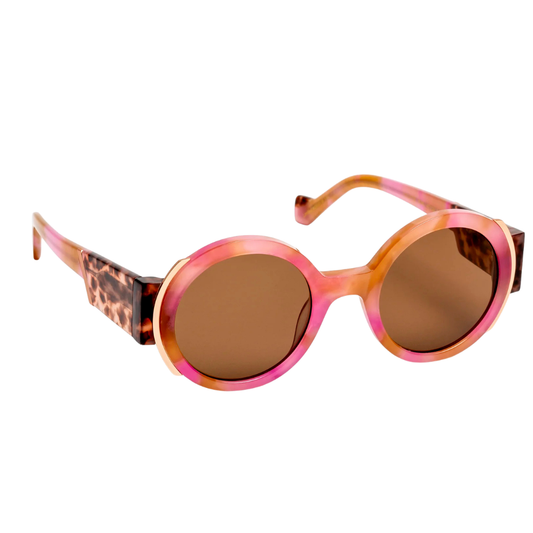 J.F.REY Colette 8085 sunglasses – side profile showing hand-crafted faceted temples and metal insert
