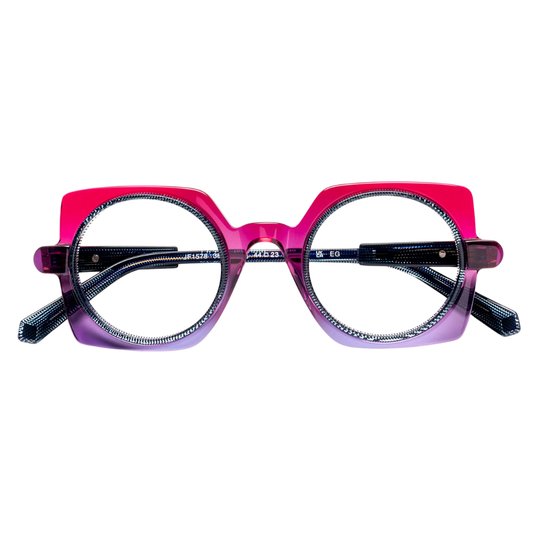 J.F.REY JF1578 sculpted acetate eyeglasses with gradient effect and totem-inspired temples – front view
