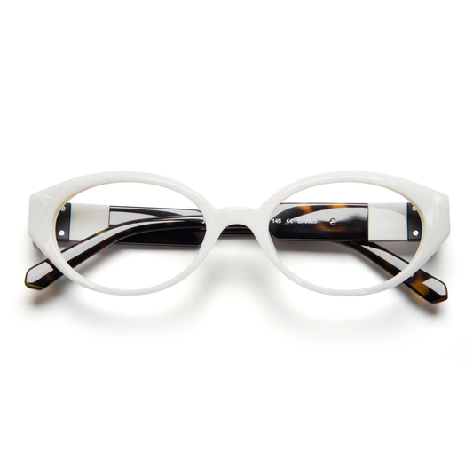 J.F.REY JF1590 full acetate eyeglasses with glossy finish and geometric design – front view
