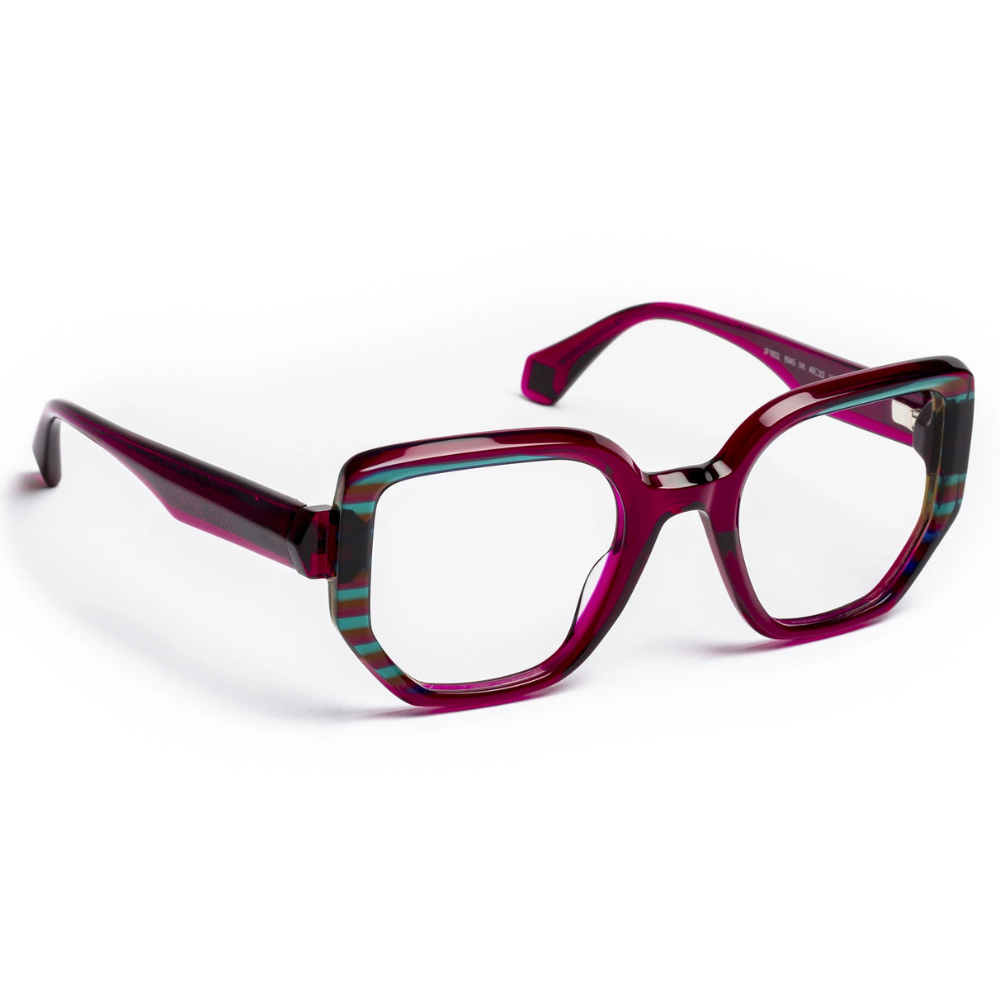 J.F.REY JF1602 eyeglasses – side profile showing sculpted acetate volumes and color contrast detail
