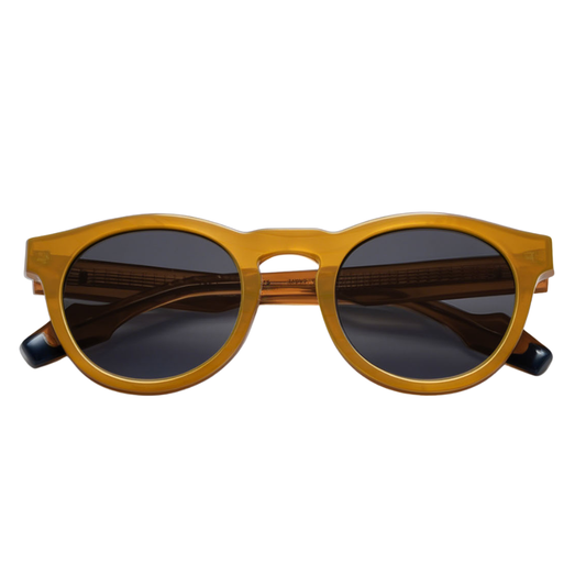 Woodys x Queen Radio C2 limited edition round sunglasses with vinyl front – front view
