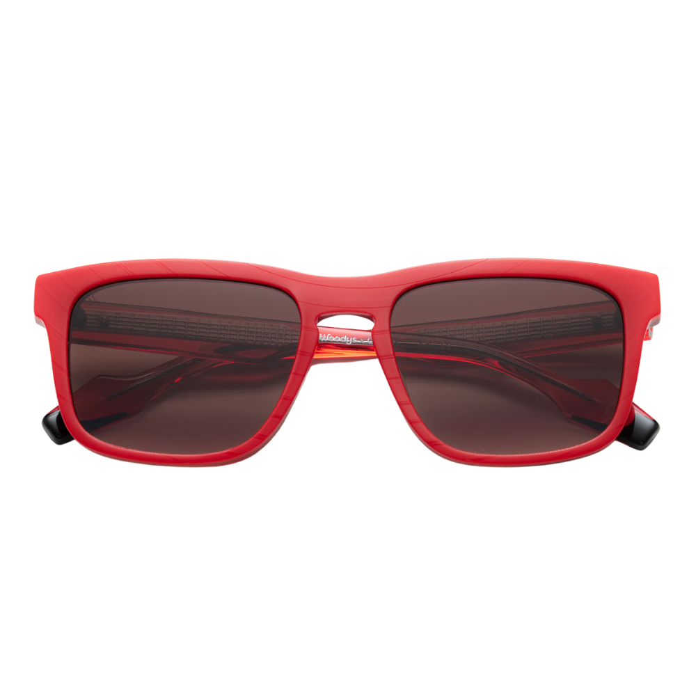 Woodys x Queen Rock C02 limited edition sunglasses with vinyl front – front view
