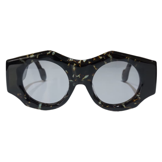 CLARISSA OLIVERIO SPIKE LEE – Luxury Italian acetate eyewear with genuine crocodile leather panels on the front sides, limited edition, Made in Italy
