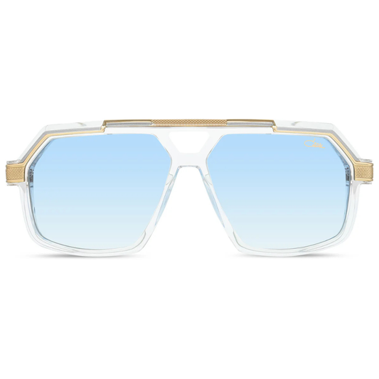 CAZAL 8048 — Luxury acetate sunglasses, crystal-bicolour, blue gradient AR-coated lenses, front view
