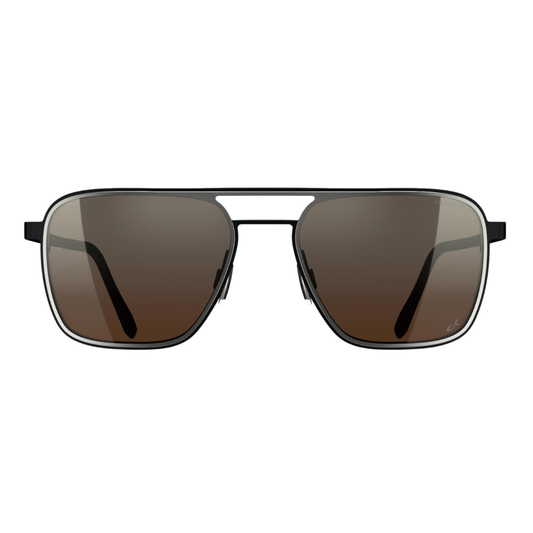 Blackfin Ventura BF868 titanium sunglasses in Satin Silver with Silver Mirror AirGlass lenses, front view
