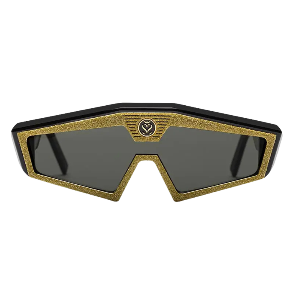 Stupor Mundi Roger II luxury sunglasses limited edition – double shield frame bio acetate M49 and 24k gold, diamond-cut design inspired by Roger II mosaics, Made in Italy

