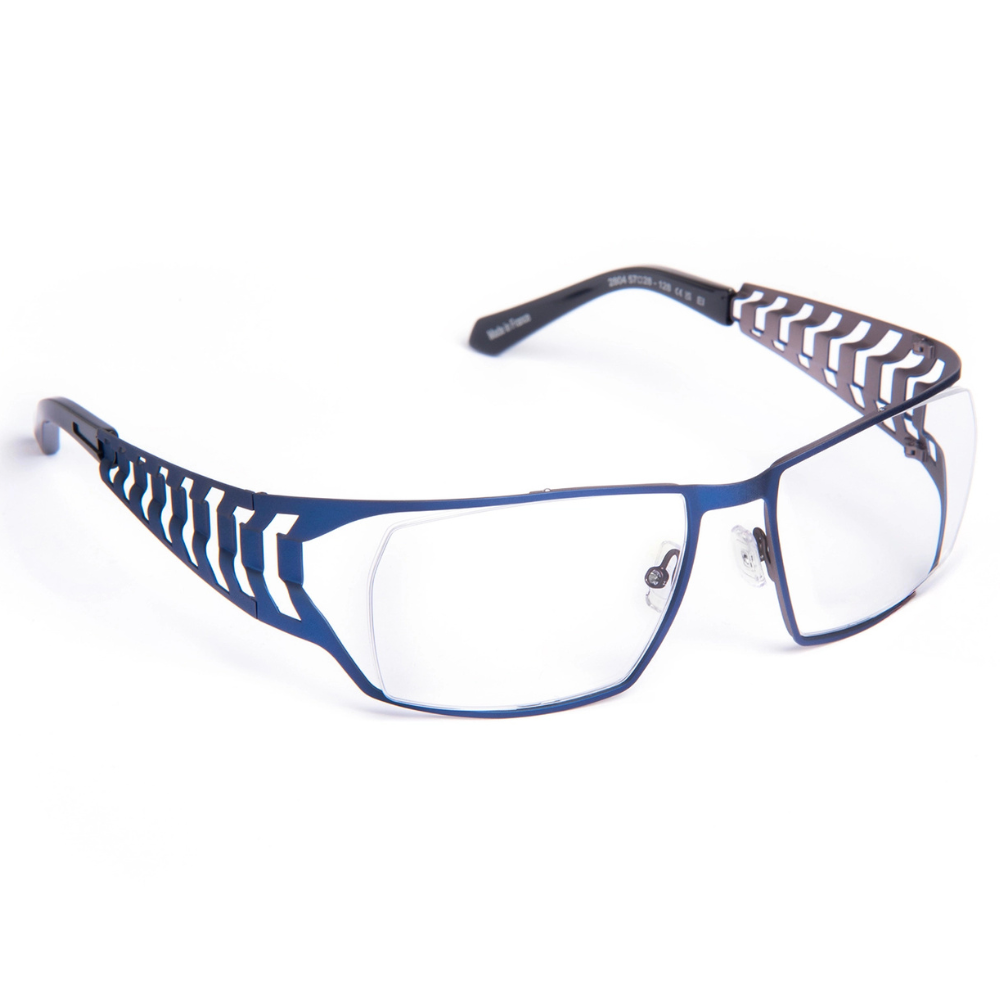 J.F.REY ICONIC40 C2804 – Detail of stainless steel front and acetate end-tips, collector's edition designer eyewear
