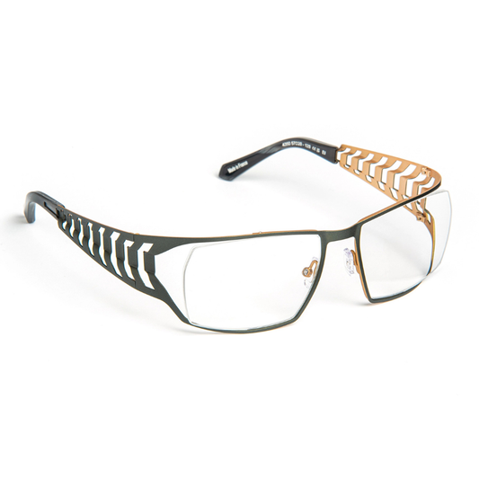 J.F.REY ICONIC40 C4350 – Detail of stainless steel front and acetate end-tips, collector's edition designer eyewear
