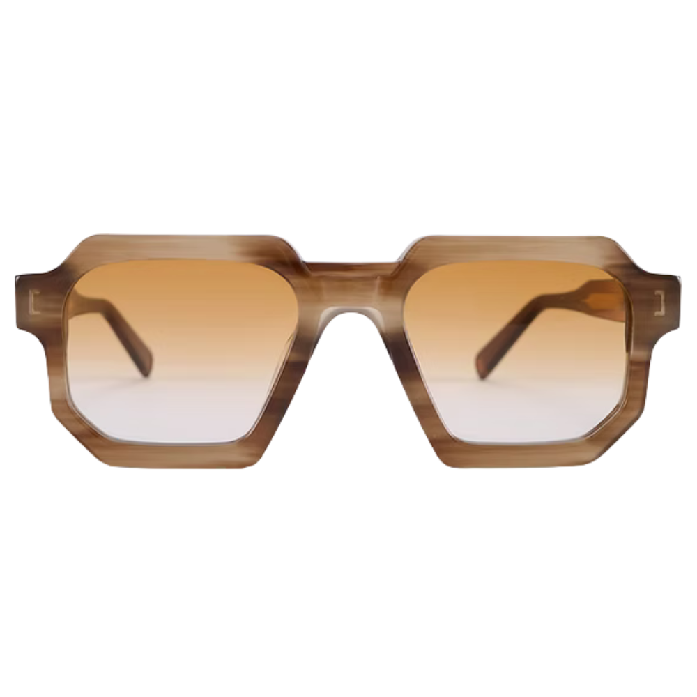 ETERNO NAPOLI Di Giorgio Limited Edition – bio acetate optical frames in havana brown with golden soul, polygonal front inspired by Renaissance military fortifications, handmade in Italy, limited edition of 25 pieces
