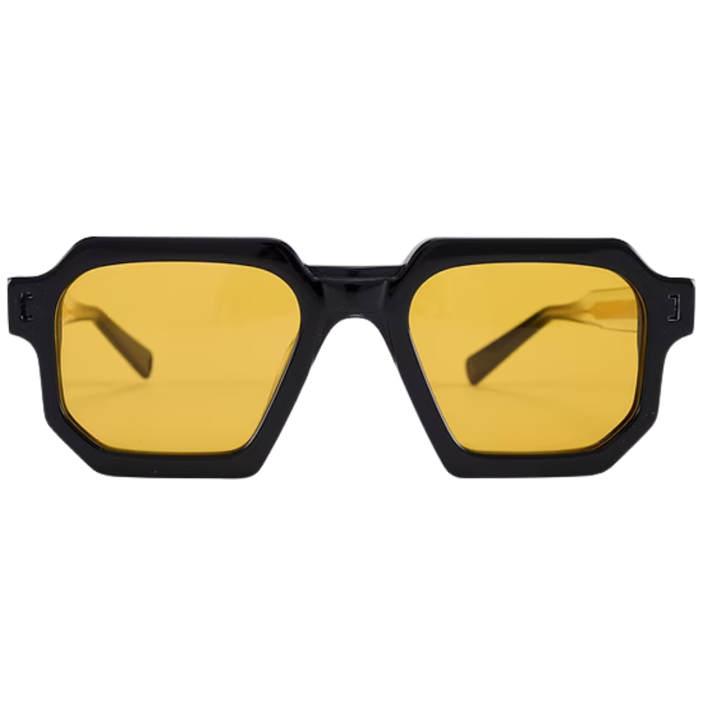 ETERNO NAPOLI Di Giorgio Limited Edition – bio acetate optical frames in black with golden soul, polygonal front inspired by Renaissance military fortifications, handmade in Italy, limited edition of 25 pieces
